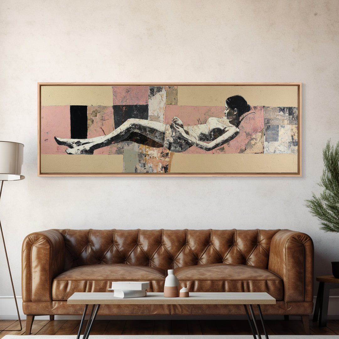 Classical Reclining Figure Implied Through Line Art Canvas Print, Master Bedroom, Modern Decor, Bedroom Decor, Sanctuary, MAS-3x1-14