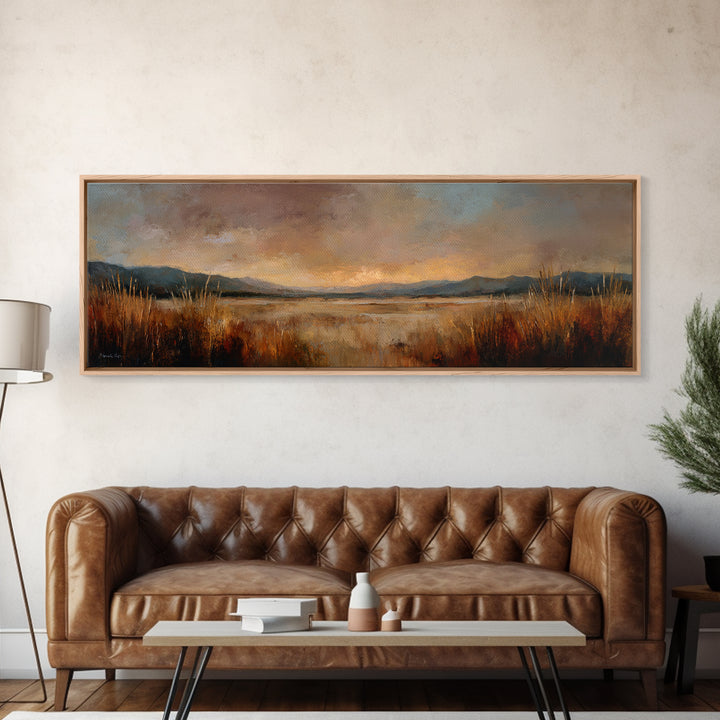 Quiet Desert Dusk Framed Canvas Print, Master Bedroom, Printable Art, Bedroom Decor, Fine Art, Sanctuary, Wall Art Bedroom, MAS-3x1-2