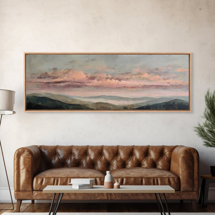 Blush and Taupe Cloudscape Canvas Print, Master Bedroom, Bedroom Decor, Abstract Art, Sanctuary, Printable Art, MAS-3x1-22