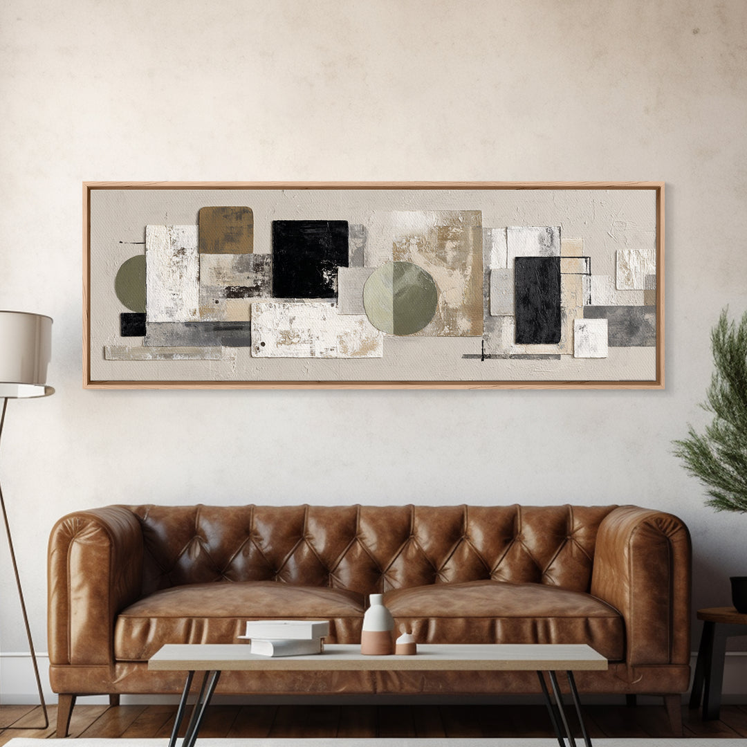 Minimal Stone Shapes Framed Canvas Print, Master Bedroom, Master Bedroom Decor, Bedroom Decor, Abstract Art, Sanctuary, MAS-3x1-32