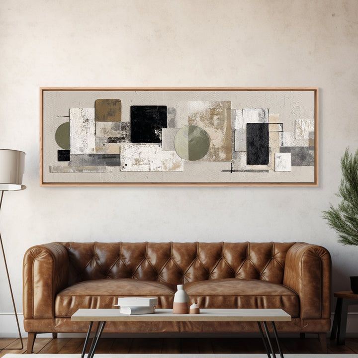 Minimal Stone Shapes Framed Canvas Print, Master Bedroom, Master Bedroom Decor, Bedroom Decor, Abstract Art, Sanctuary, MAS-3x1-32