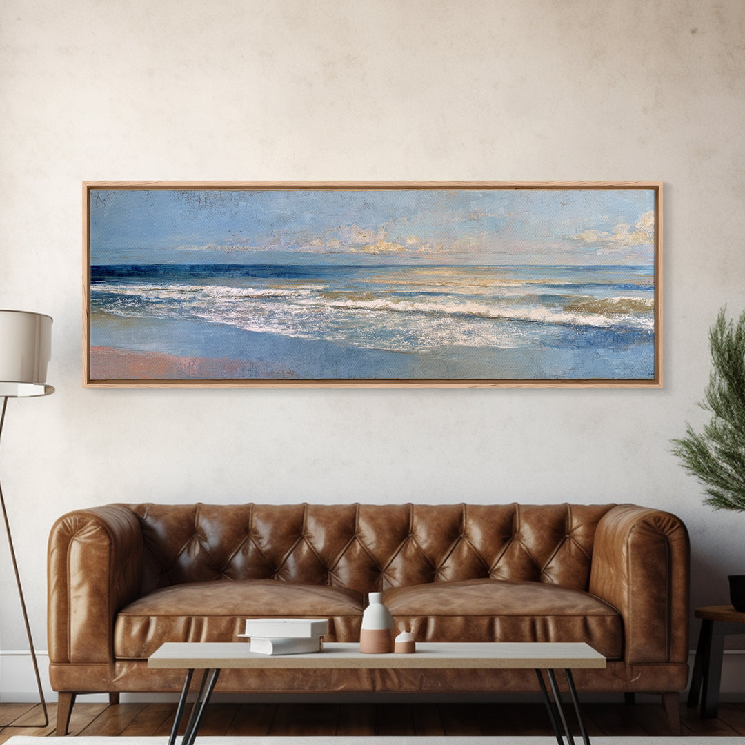 Hotel Coastal Landscape Canvas Print, Master Bedroom, Over Bed Wall Art, Bedroom Decor, Fine Art, Sanctuary, Minimalist Decor, MAS-3x1-61