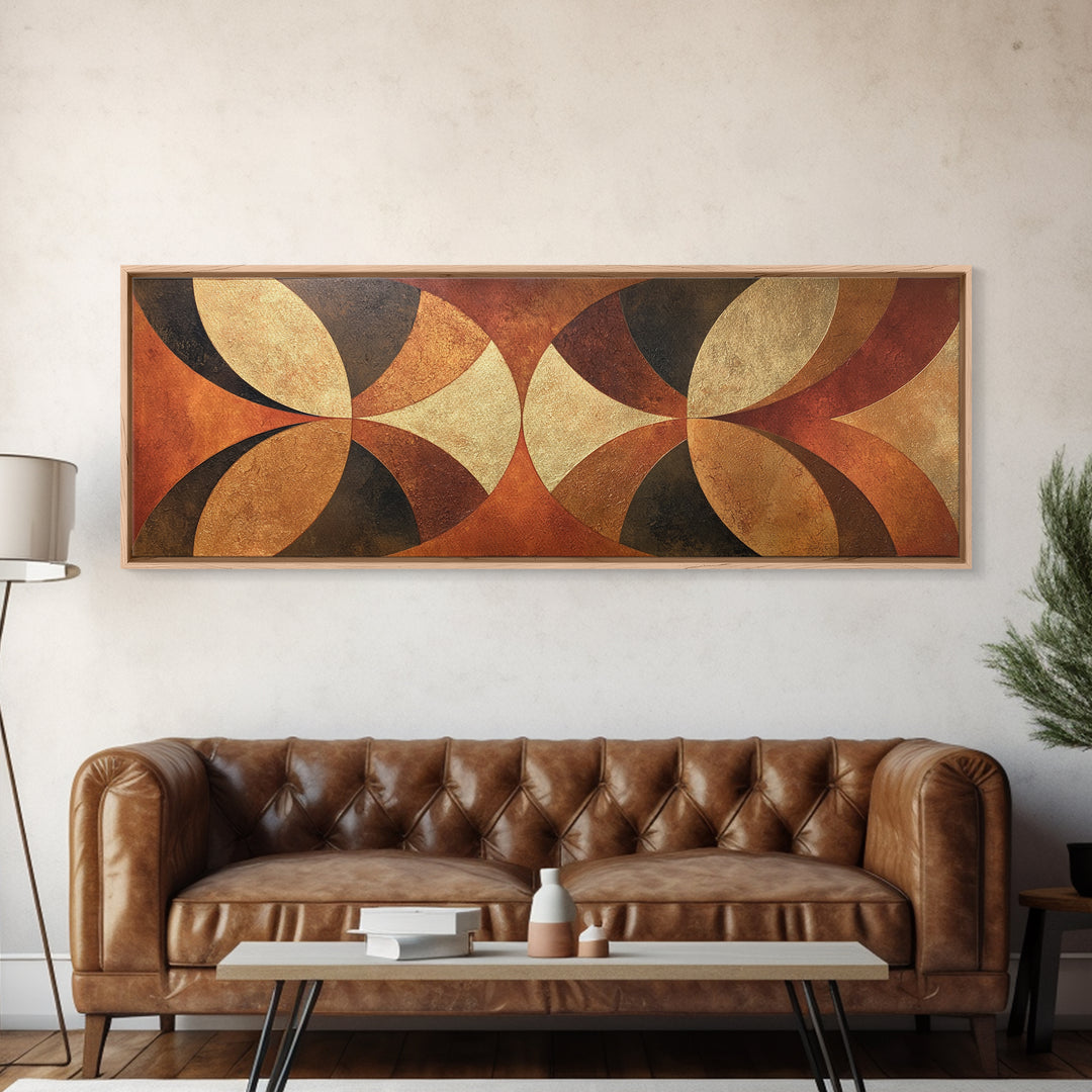 Gold Accented Abstract Arches Framed Canvas Print, Master Bedroom, Wall Decor, Bedroom Decor, Sanctuary, Farmhouse Wall Decor, MAS-3x1-72