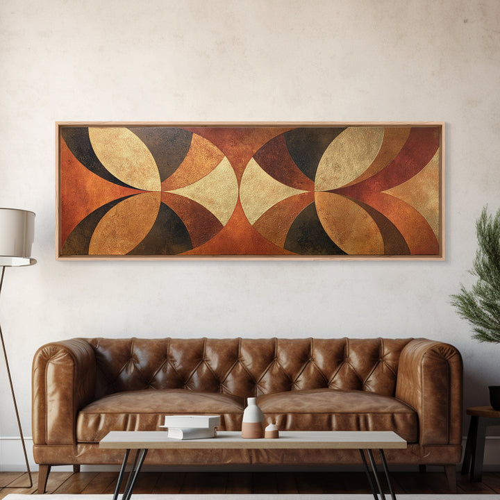 Gold Accented Abstract Arches Framed Canvas Print, Master Bedroom, Wall Decor, Bedroom Decor, Sanctuary, Farmhouse Wall Decor, MAS-3x1-72