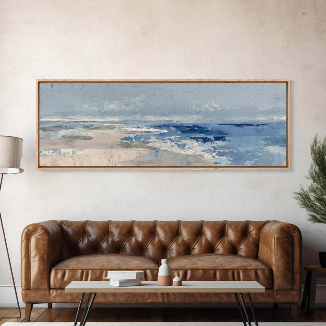 Hotel Coastal Landscape Canvas Print, Master Bedroom, Over Bed Wall Art, Bedroom Decor, Fine Art, Sanctuary, Minimalist Decor, MAS-3x1-85