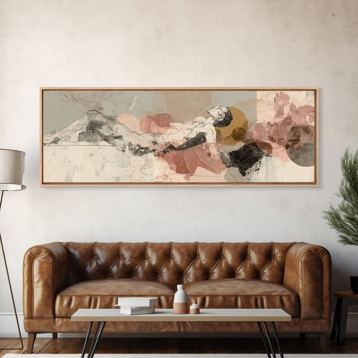 Classical Reclining Figure Implied Through Line Art Canvas Print, Master Bedroom, Above Bed Decor, Bedroom Decor, Sanctuary, MAS-3x1-86
