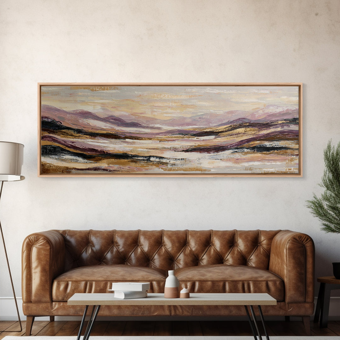Elegant Moonlit Ocean Horizon Framed Canvas Print, Master Bedroom, Boho Decor, Bedroom Decor, Fine Art, Sanctuary, MAS-3x1-89