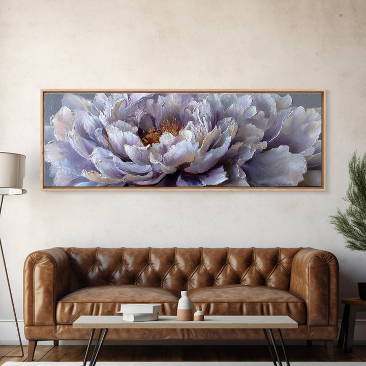 Romantic Neutral Peony Closeup Framed Canvas Print, Master Bedroom, Signs for Home, Bedroom Decor, Fine Art, Sanctuary, MAS-3x1-90