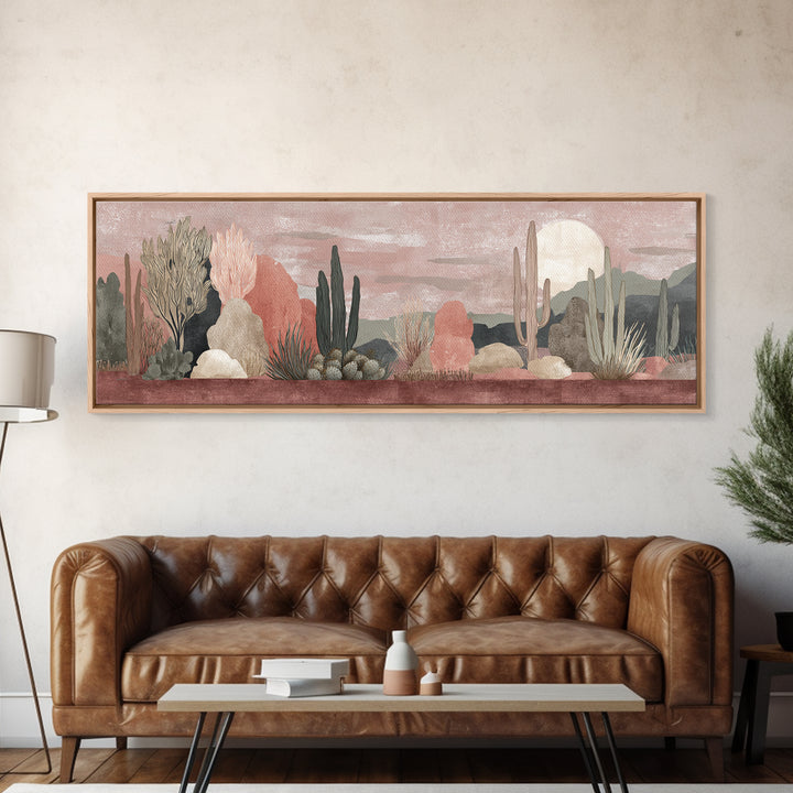 Quiet Desert Dusk Canvas Print, Master Bedroom, Above Bed Wall Decor, Bedroom Decor, Oil Painting, Sanctuary, Textured Painting, MAS-3x1-98