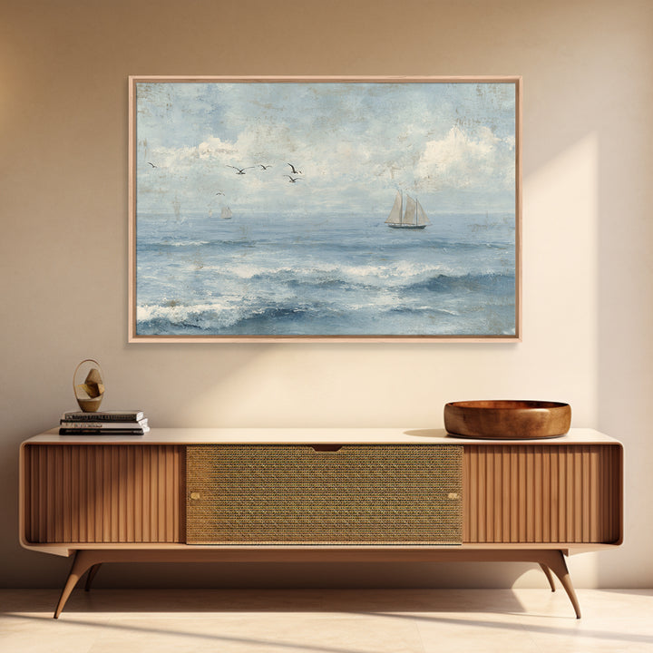 Hotel Coastal Landscape Canvas Print, Master Bedroom, Living Room Prints, Bedroom Decor, Watercolor Art, Sanctuary, MAS-3x2-1
