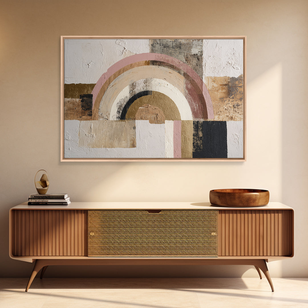 Gold Accented Abstract Arches Canvas Print, Master Bedroom, Wall Art Bedroom, Bedroom Decor, Sanctuary, Statement Artwork, MAS-3x2-12