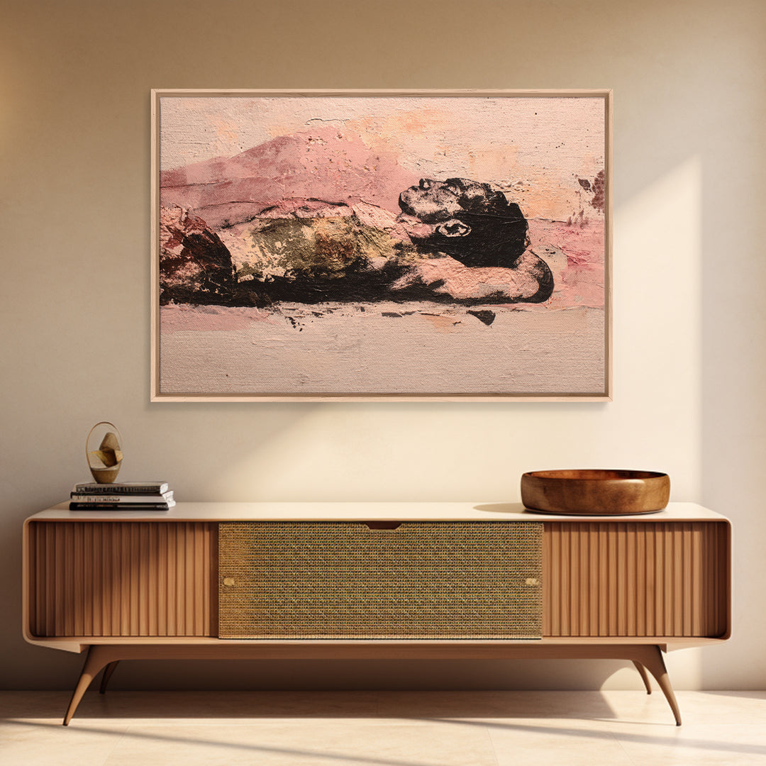 Classical Reclining Figure Implied Through Line Art Canvas Print, Master Bedroom, Printable Art, Bedroom Decor, Sanctuary, MAS-3x2-2