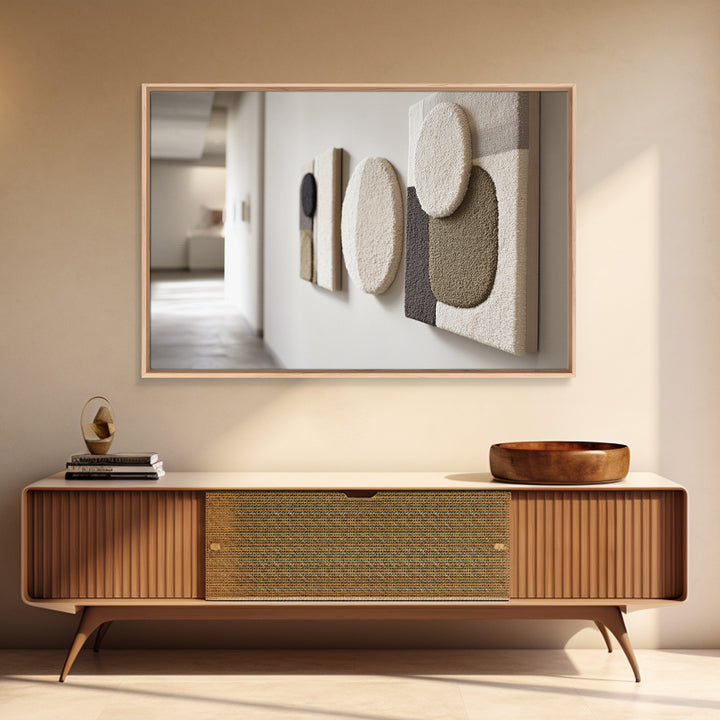 Minimal Stone Shapes Framed Canvas Print, Master Bedroom, Above Bed Wall Art, Bedroom Decor, Abstract Art, Sanctuary, MAS-3x2-20