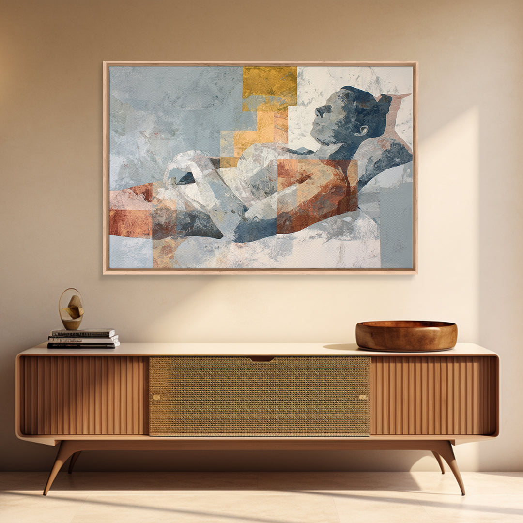 Classical Reclining Figure Implied Through Line Art Canvas Print, Master Bedroom, Above Bed Decor, Bedroom Decor, Sanctuary, MAS-3x2-26