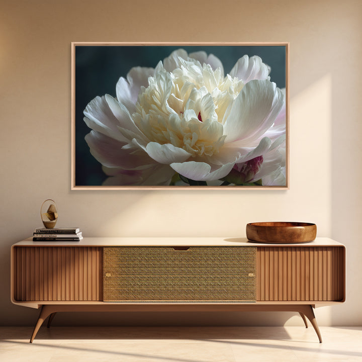Romantic Neutral Peony Closeup Canvas Print, Master Bedroom, Wall Art Bedroom, Bedroom Decor, Sanctuary, Statement Artwork, MAS-3x2-30