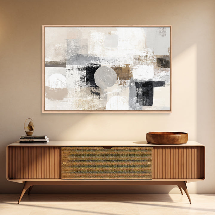 Soft Abstract Linen Texture Framed Canvas Print, Master Bedroom, Statement Artwork, Bedroom Decor, Abstract Art, Sanctuary, MAS-3x2-31