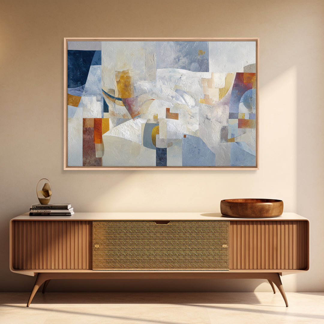 Large Cream Abstract Framed Canvas Print, Master Bedroom, Gallery Decor, Bedroom Decor, Fine Art, Sanctuary, Wall Art, MAS-3x2-45