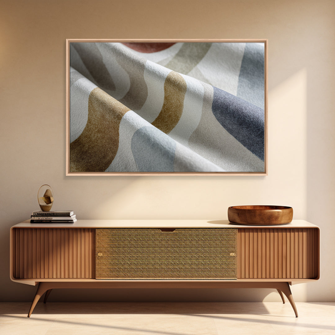 Soft Abstract Linen Texture Framed Canvas Print, Master Bedroom, Farmhouse Wall Decor, Bedroom Decor, Abstract Art, Sanctuary, MAS-3x2-55