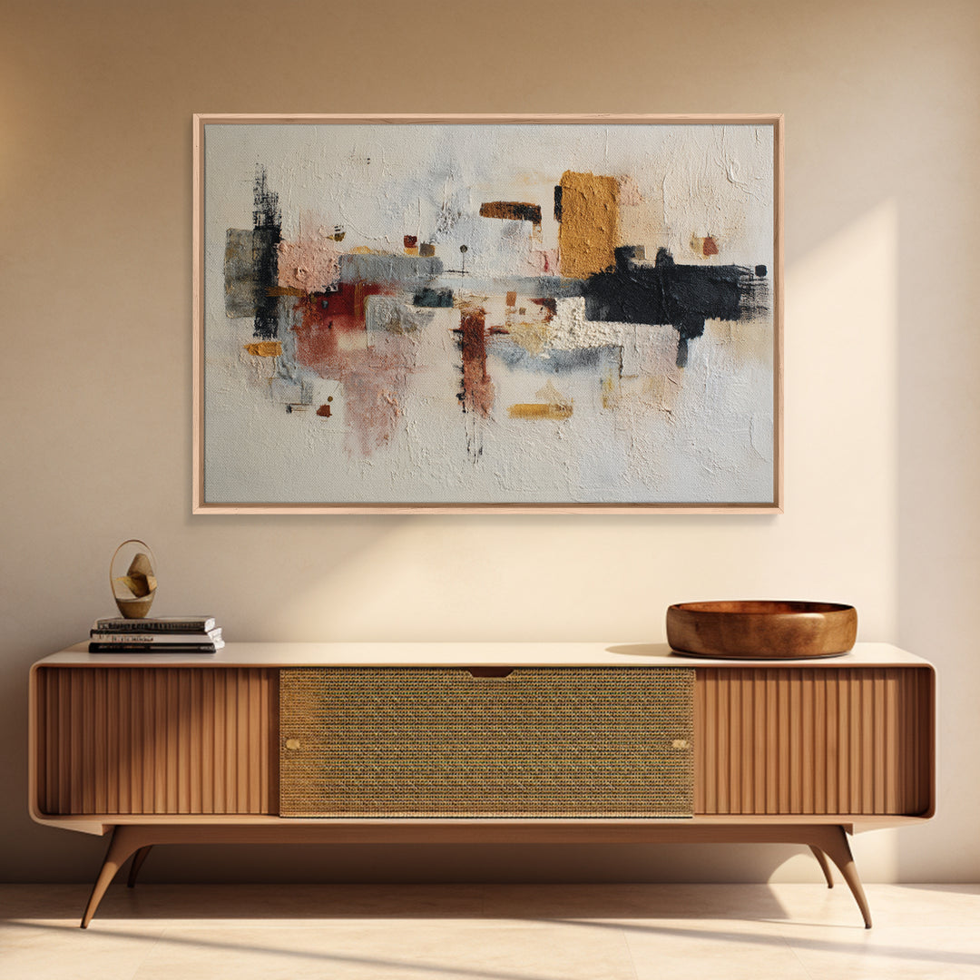 Large Cream Abstract Framed Canvas Print, Master Bedroom, Gallery Decor, Bedroom Decor, Fine Art, Sanctuary, Wall Art, MAS-3x2-69