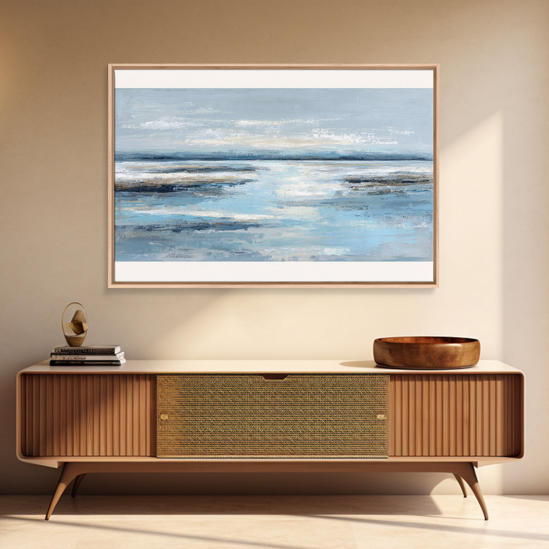 Hotel Coastal Landscape Canvas Print, Master Bedroom, Neutral Decor, Bedroom Decor, Oil Painting, Sanctuary, Home Decor, MAS-3x2-73
