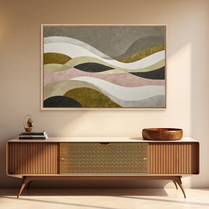 Abstract Wave Forms Framed Canvas Print, Master Bedroom, Bedroom Decor, Abstract Art, Sanctuary, Farmhouse Wall Art, MAS-3x2-96