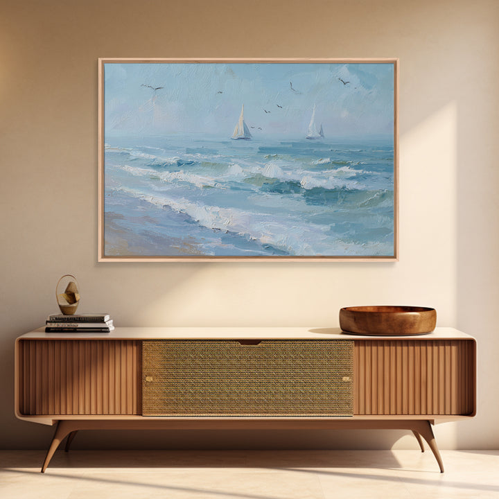 Hotel Coastal Landscape Framed Canvas Print, Master Bedroom, Luxury Decor, Bedroom Decor, Fine Art, Sanctuary, Wedding Decor, MAS-3x2-97