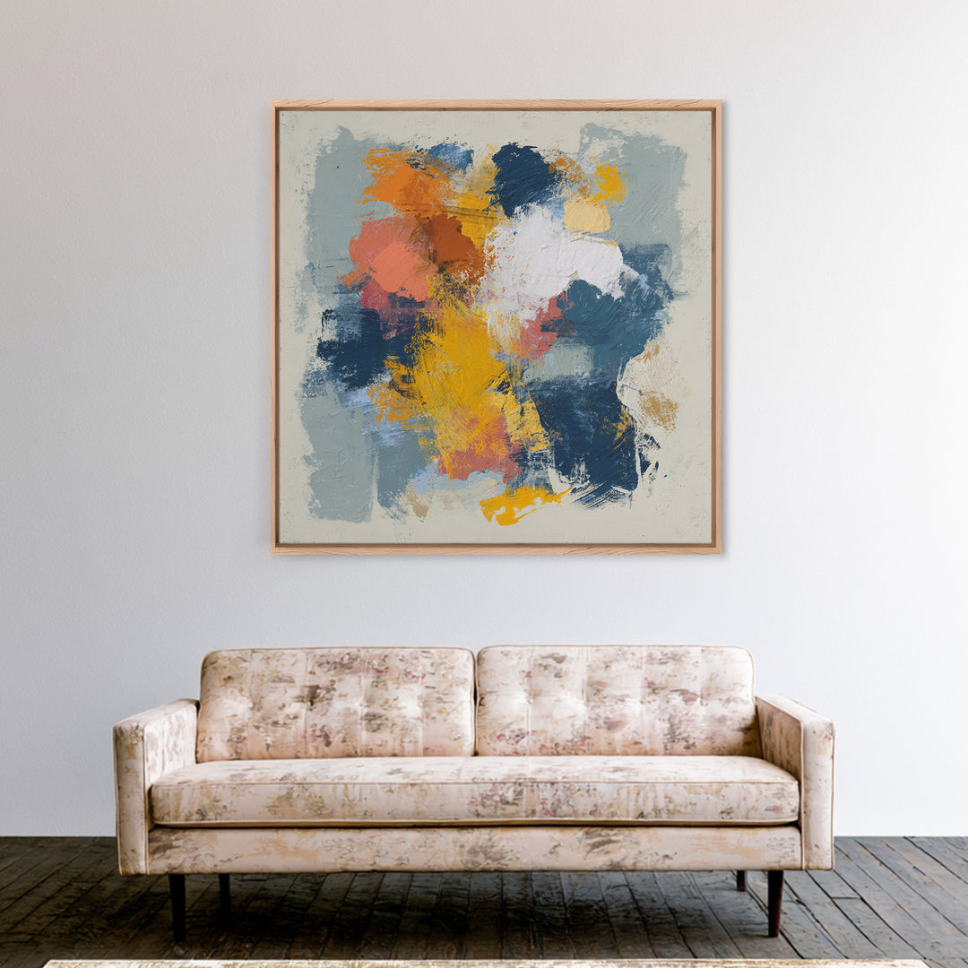 Chaotic Joyful Abstract Canvas Print, Maximalist Art, Unique Wall Art, Living Room Decor, Fine Art, Maximal, Fine Art Print, MAX-1x1-22