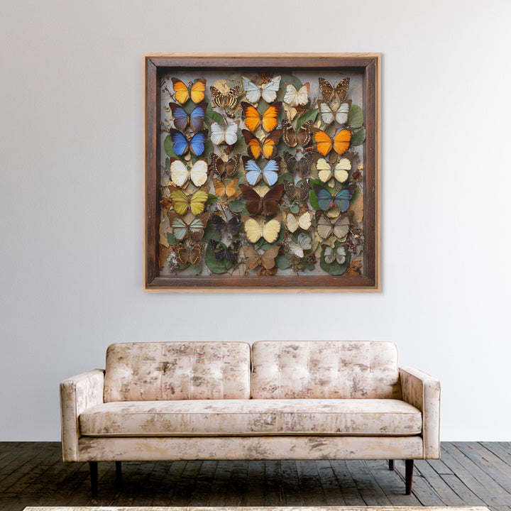 Framed Butterfly Collection Framed Canvas Print, Maximalist Art, Moody Wall Art, Living Room Decor, Fine Art, Maximal, MAX-1x1-71