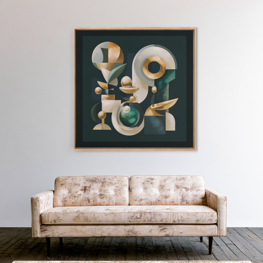 Surreal Room of Floating Objects as Decorative Canvas Print, Maximalist Art, Digital Prints, Living Room Decor, Maximal, MAX-1x1-81