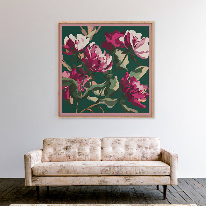 Matisse Inspired Cutouts with Vivid Floral Motifs Canvas Print, Maximalist Art, Boho Decor, Living Room Decor, Maximal, MAX-1x1-82