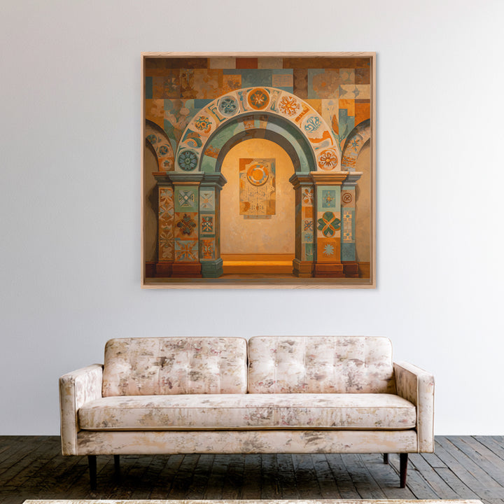 Ornamental Arch Filled Canvas Print, Maximalist Art, Room Decor, Living Room Decor, Fine Art, Maximal, Original Painting, MAX-1x1-91