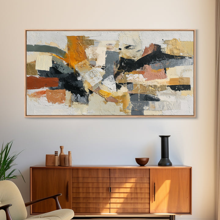 Chaotic Joyful Abstract Framed Canvas Print, Maximalist Art, Room Decor, Living Room Decor, Abstract Art, Maximal, MAX-2x1-18
