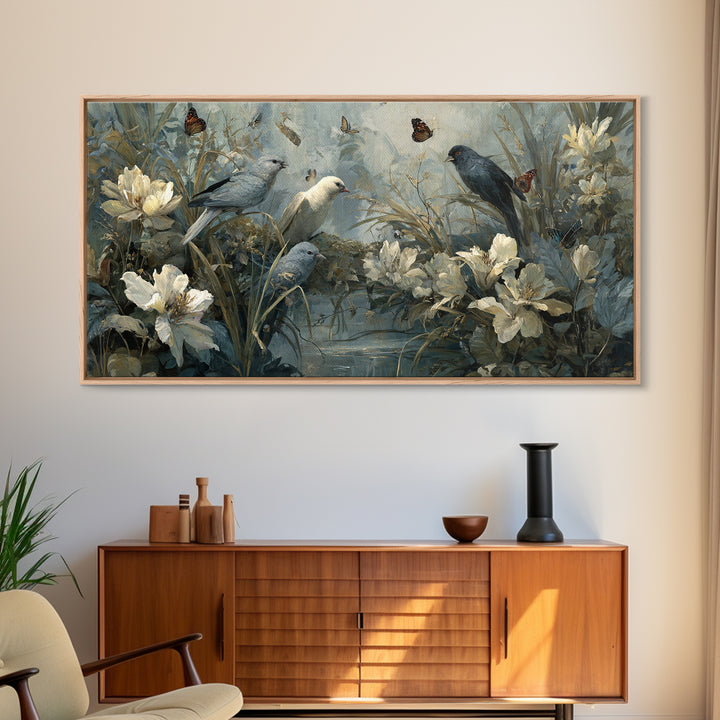 Explosive Floral Jungle Canvas Print, Maximalist Art, Printable Wall Art, Living Room Decor, Fine Art, Maximal, Dopamine Decor, MAX-2x1-21