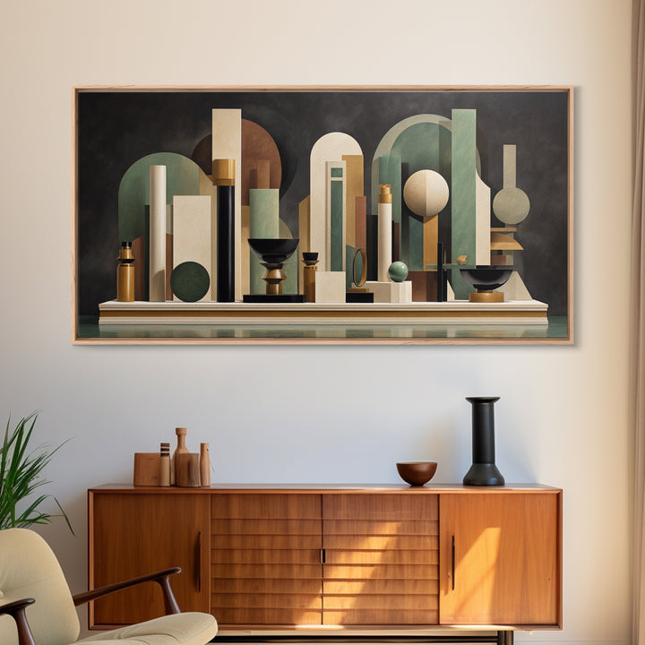 Surreal Room of Floating Objects as Decorative Canvas Print, Maximalist Art, Digital Wall Art, Living Room Decor, Maximal, MAX-2x1-29