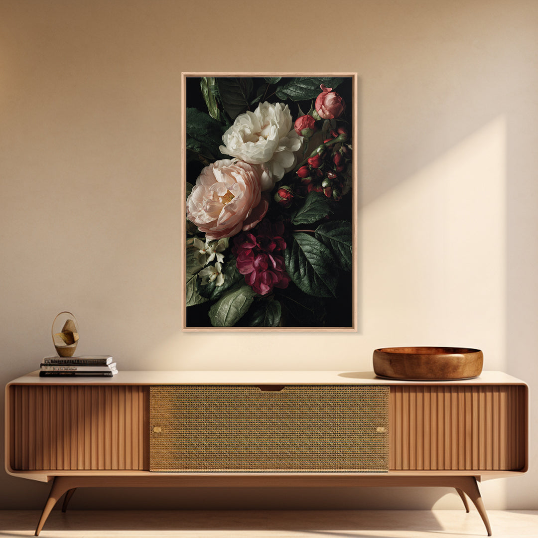 Baroque Roses Mixed Canvas Print, Maximalist Art, Wall Art, Living Room Decor, Abstract Art, Maximal, Printable Art, MAX-2x3-14