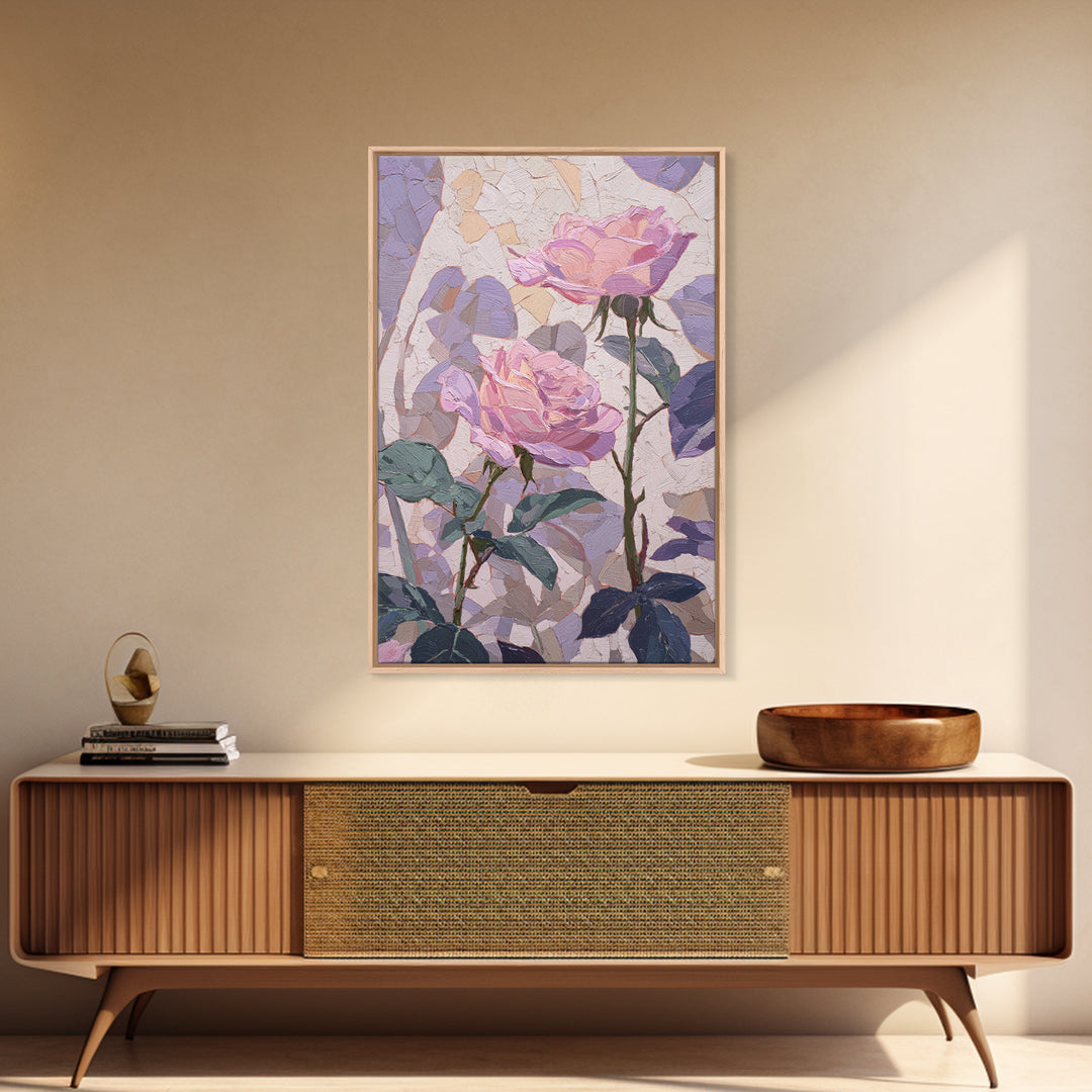 Baroque Roses Mixed Canvas Print, Maximalist Art, Abstract Art, Living Room Decor, Fine Art, Maximal, Retro Wall Art, MAX-2x3-62