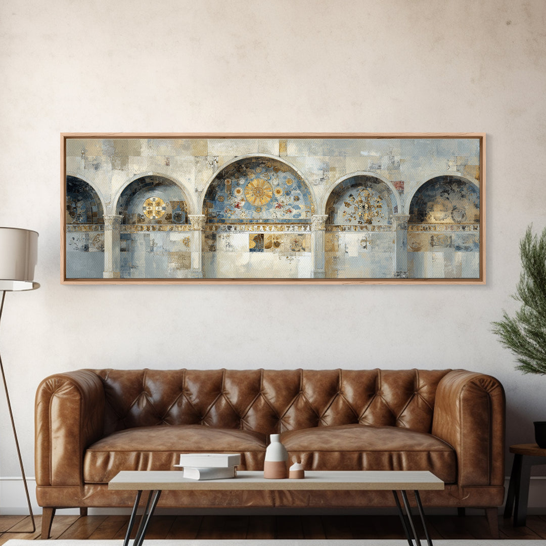 Ornamental Arch Filled Framed Canvas Print, Maximalist Art, Art Prints, Living Room Decor, Maximal, Dark Academia Decor, MAX-3x1-59