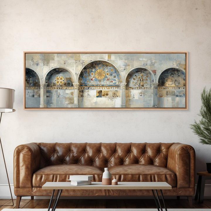 Ornamental Arch Filled Framed Canvas Print, Maximalist Art, Art Prints, Living Room Decor, Maximal, Dark Academia Decor, MAX-3x1-59