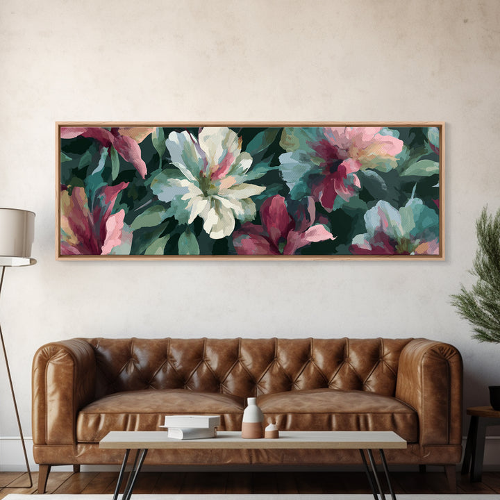 Matisse Inspired Cutouts with Vivid Floral Motifs Canvas Print, Maximalist Art, Modern Art, Living Room Decor, Oil Painting, MAX-3x1-98