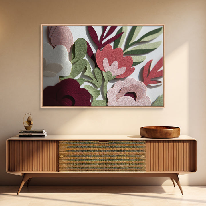 Matisse Inspired Cutouts with Vivid Floral Motifs Canvas Print, Maximalist Art, Digital Print, Living Room Decor, Maximal, MAX-3x2-14