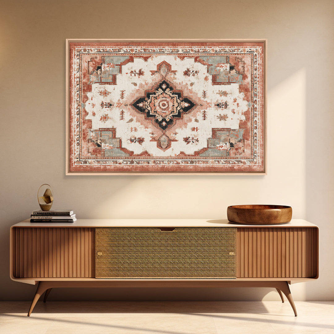 Bohemian Textile Pattern Canvas Print, Maximalist Art, Gallery Decor, Living Room Decor, Fine Art, Maximal, Wall Art, MAX-3x2-48