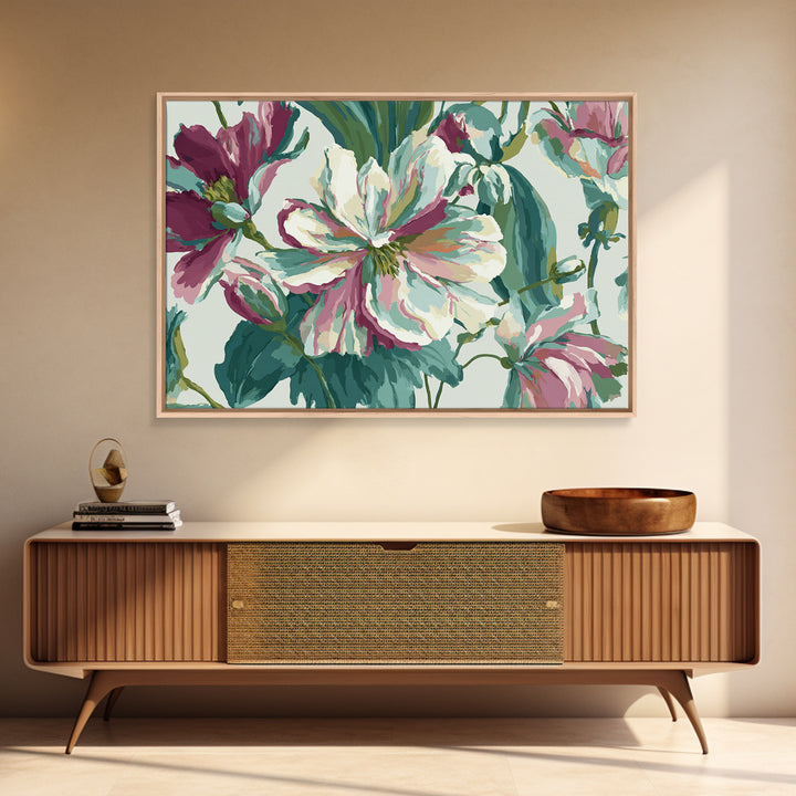 Matisse Inspired Cutouts with Vivid Floral Motifs Canvas Print, Maximalist Art, Retro Wall Art, Living Room Decor, Maximal, MAX-3x2-86