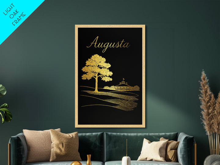 Augusta Georgia Travel, Metallic Gold Art, Wood Framed Art, Metal Art, Modern Wall Art, Adventure Lover Gift