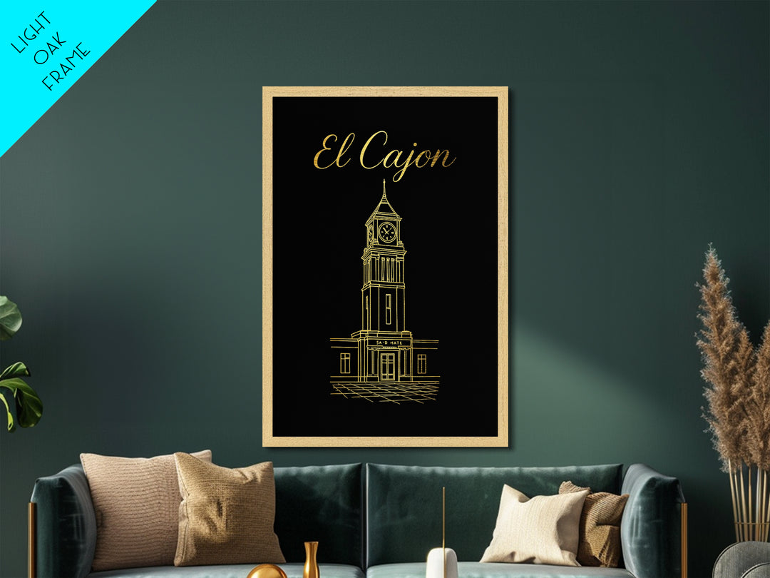 El Cajon California Travel, Metallic Gold Art, Wood Framed Art, Metal Art, Modern House Art, Retirement Gift, Hallway Wall Art