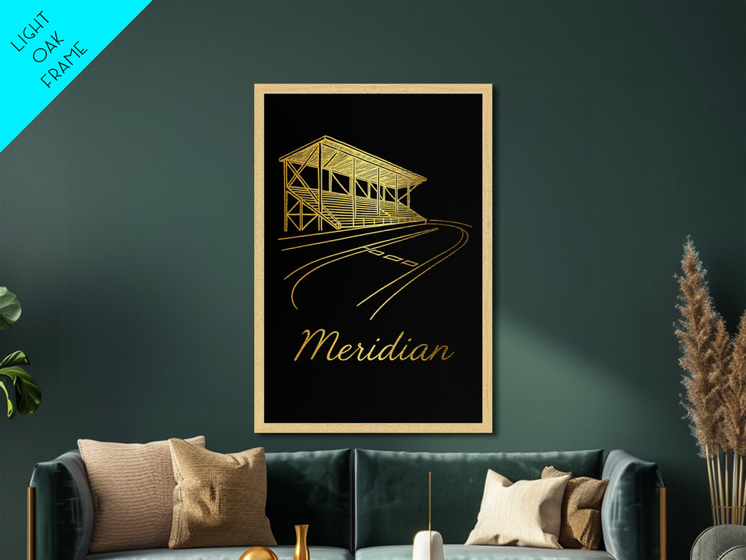 Meridian Idaho Travel, Metallic Gold Art, Wood Framed Art, Metal Art, Destination Gift, Bedroom Art, Home Office Art