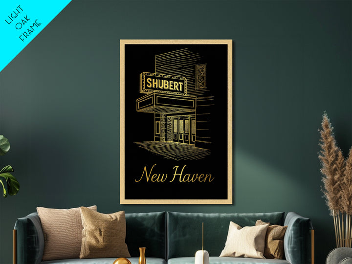 New Haven Connecticut Art, Metallic Gold Art, Wood Framed Art, Metal Art, Modern House Art, Birthday Gift, Living Room Art