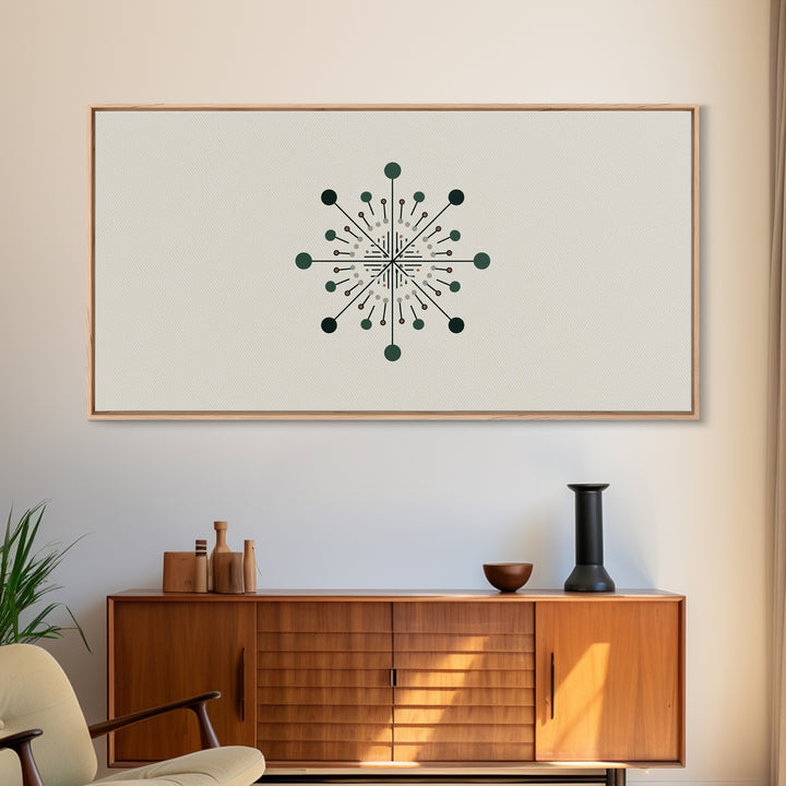 Atomic Green Starburst Wall Art, Midcentury Modern Art, MCM Wall Decor, Geometric Abstract Print, Retro Home Decor For Living Room