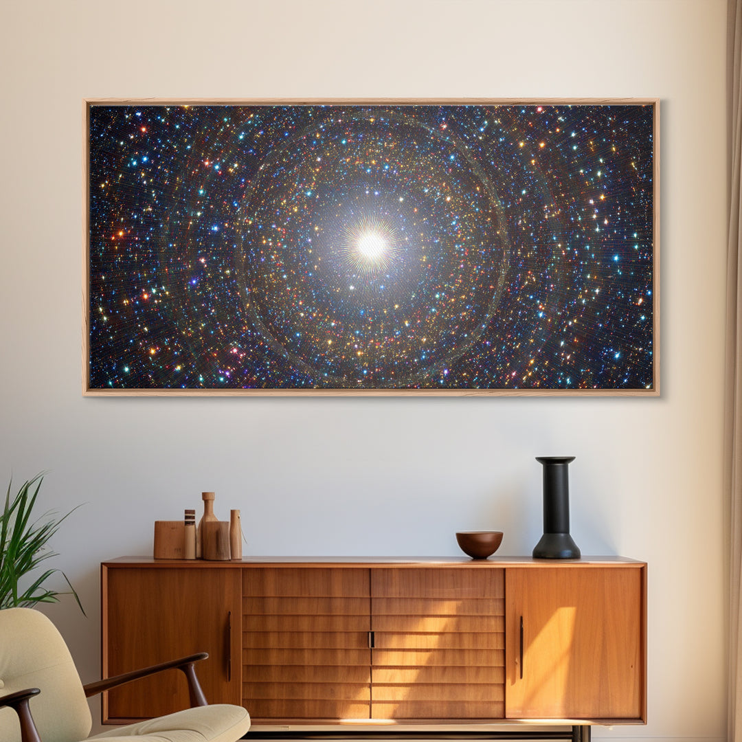Radiant Cosmic Star Vortex Wall Art, Modern Abstract Art Print, Space Abstract Art, Blue Wall Decor, Gallery Wall Art, Home Office Art