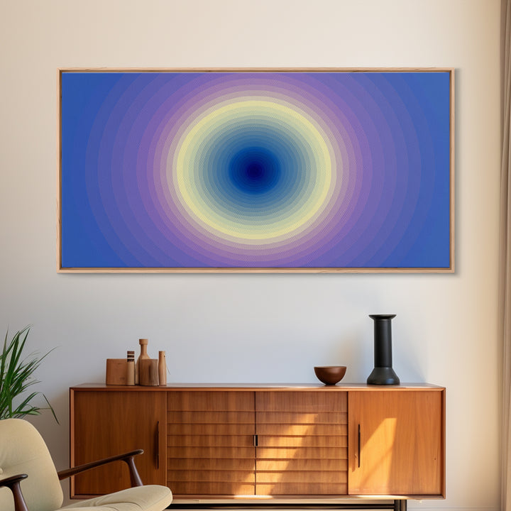 Blue Purple Concentric Circle Wall Art, Modern Abstract Art Print, Soft Geometric Decor, Minimalist Bedroom Poster, Home Decor