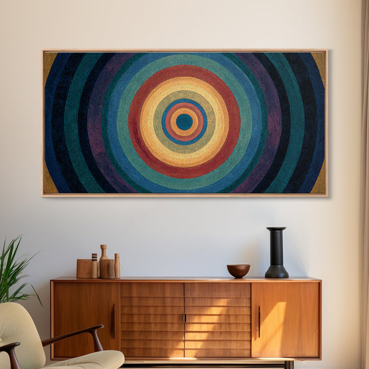 Colorful Concentric Circle Target Wall Art, Midcentury Modern Geometric Art Print, Bauhaus Poster, Retro Home Decor Gift